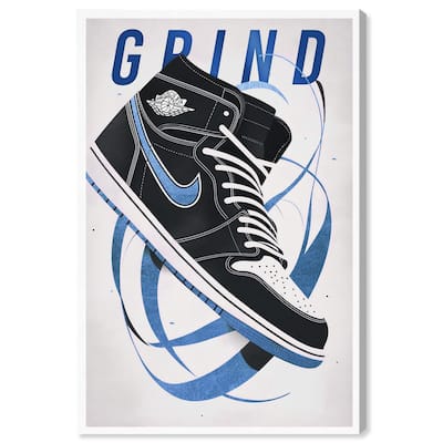 Blue Ribbon Sneaker Canvas by Art Remedy, Gallery Wrapped
