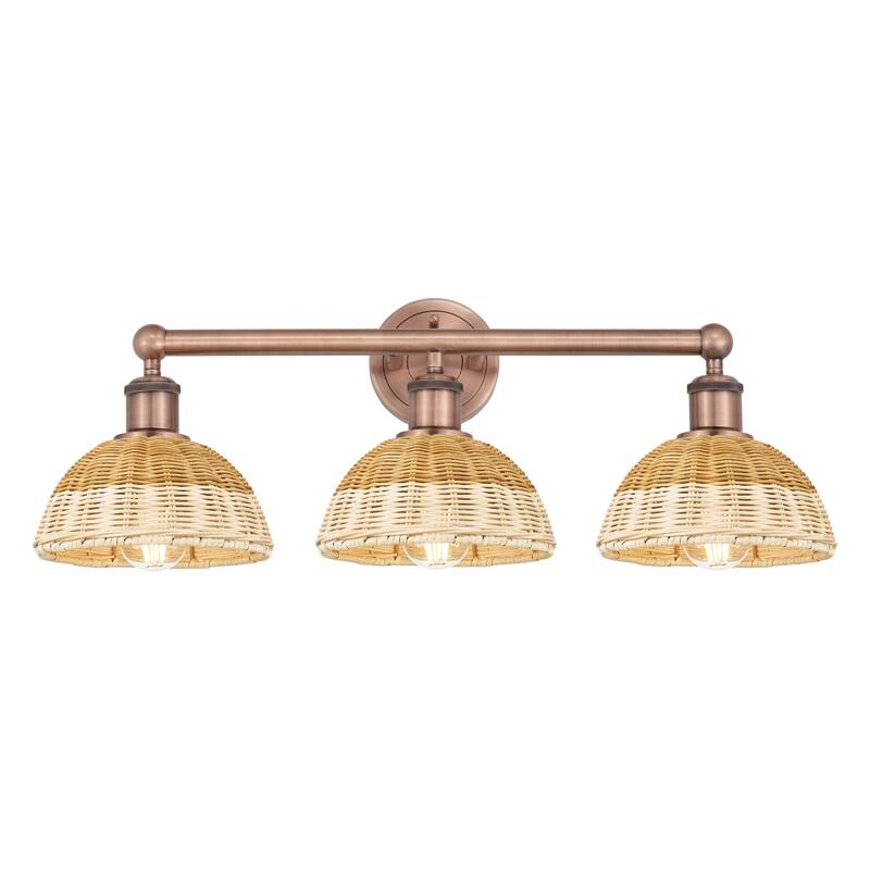 Innovations Lighting Endless Possibilities Edison - Bristol Natural II - 3 Light 26" Bath Vanity Light - Antique Copper/Natural