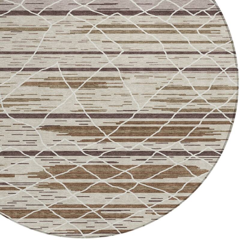 HomeRoots Striped Modern Rectangle Outdoor Rug