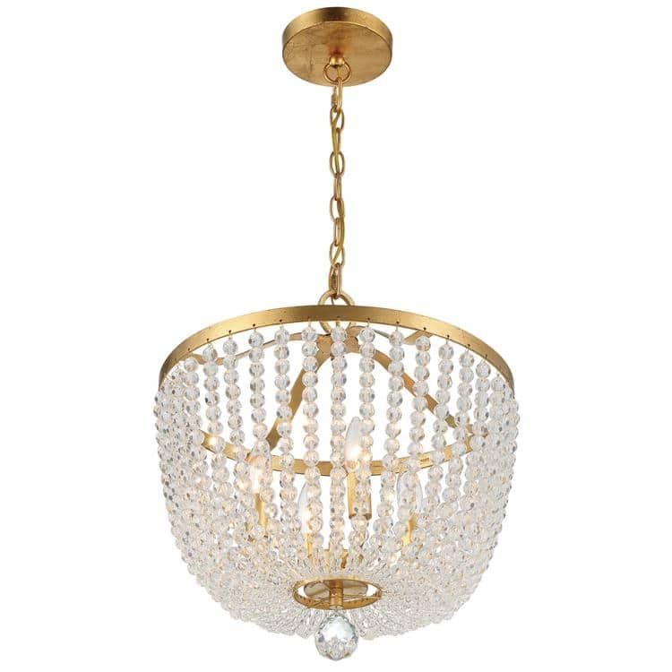 Rylee 4 Light Antique Gold Chandelier - 16.5'' W x 17'' H