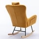 preview thumbnail 34 of 48, Modern Living Room Teddy Fabric Rocking Chair with Pocket and Headrest, Dark Green