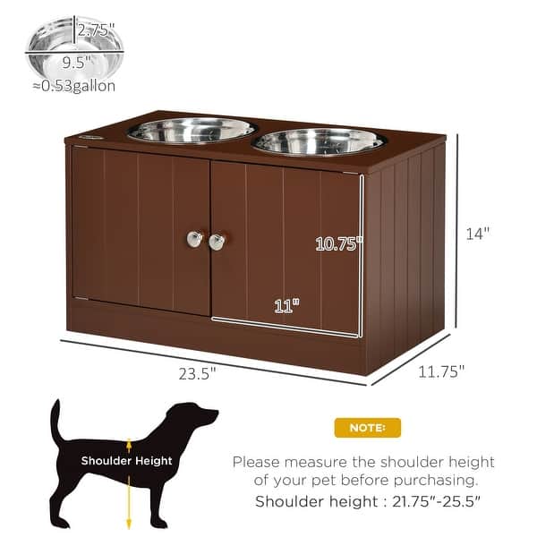 Large Elevated Dog Bowls with Storage Cabinet Containing Large 44L  Capacity, Raised Dog Bowl Stand Pet Food Bowl - Brown - Bed Bath & Beyond -  42523730