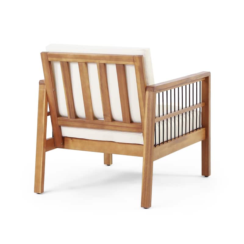 Christopher Knight Home Acacia and Wicker Patio Club Chair with Cushion