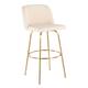 Option Cream Faux Leather/Gold Metal Base