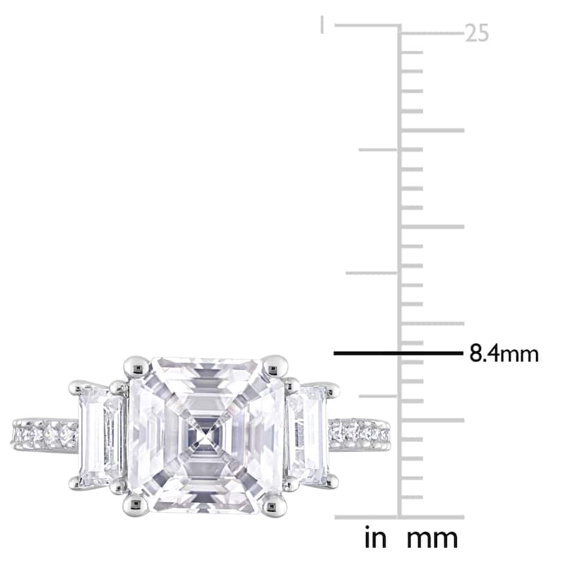 Miadora 3 5/8ct DEW Created Moissanite Three Stone Ring in Sterling Silver