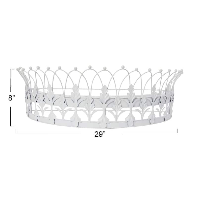 Decorative Metal Curtain or Canopy Crown - 29.0"L x 13.8"W x 7.9"H