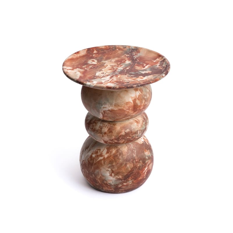 Studio London Elegant Silfi Travertine Effect Stool and Weatherproof