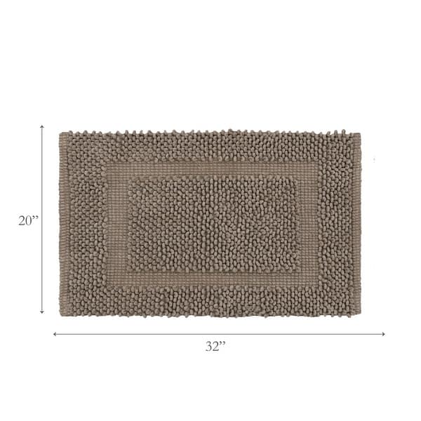 dimension image slide 27 of 30, Sophie Border Ultra-plush Chenille Non-Slip Cotton Bath Mat