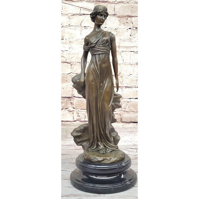 Greek Bronze Marble Art Goddess Wisdom Athena Statue Sculpture Mythology Figure