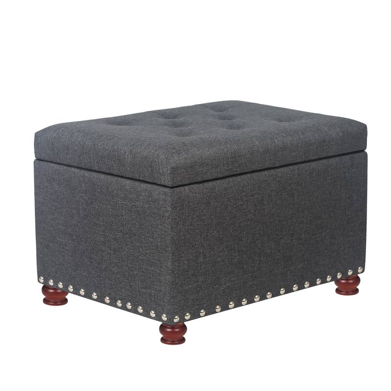 Adeco High End, Classy, Tufted Storage Bench, Ottoman Footstool