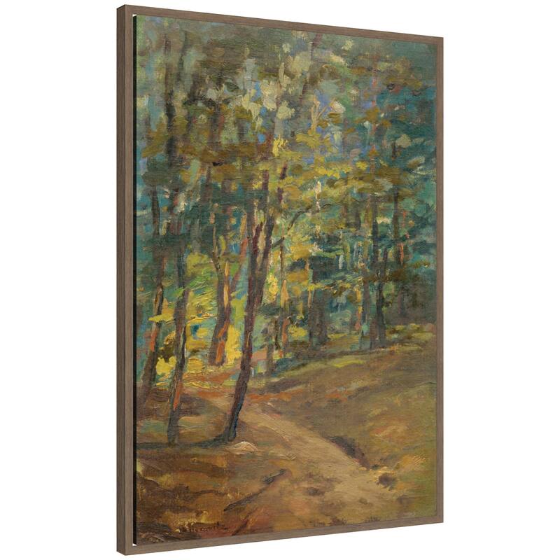 Kate and Laurel Forest interior by Leopold Horovitz by Nostalgia Prints Framed Canvas Wall Art Print - 23 x 33