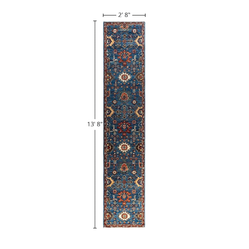 Serapi One-of-a-Kind Hand-Knotted Runner Rug - Blue, 2' 8" x 13' 8" - 2' 8" x 13' 8"