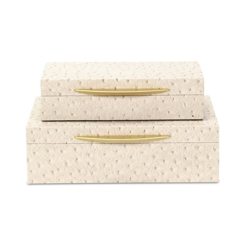 Canorus Faux Ostritch Pattern Rectangular Box Set