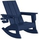 preview thumbnail 45 of 68, Shoreside Kids Outdoor Poly Adirondack Rocking Chair with Cup Holder (Set of 2)
