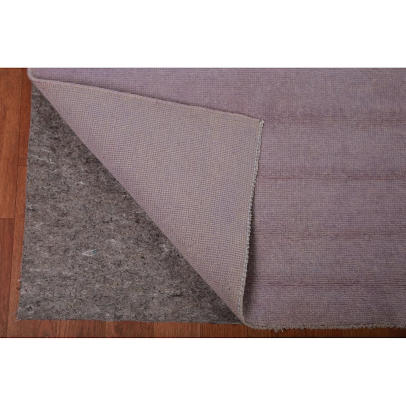 Hand Knotted Oriental 100% Wool Carpet Modern Solid Purples Gabbeh Area Rug - 13' 7'' X 10' 3''