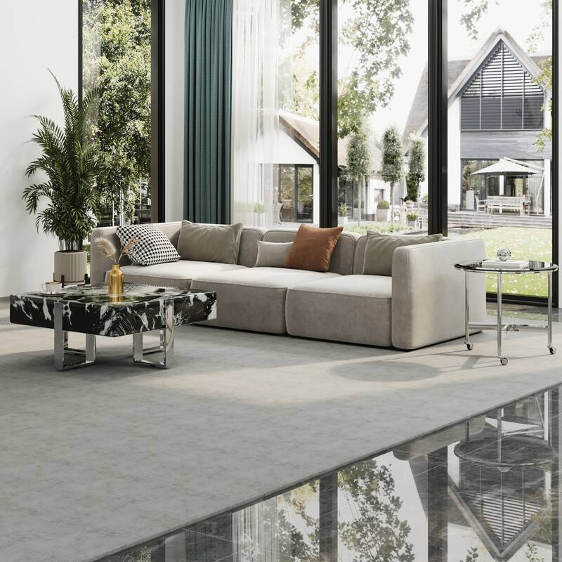 Modern Luxury Square Faux Marble Coffee Table Set Nesting Coffee Table with End Table