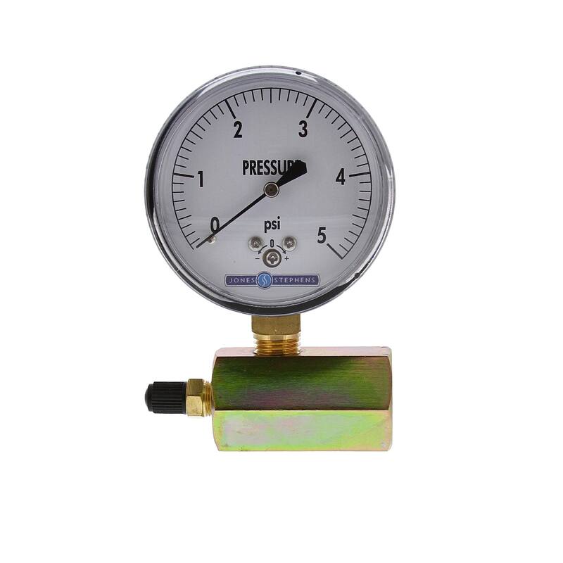 Jones Stephens G64005 2-1/2" 5 PSI Gas Test Gauge Assembly - Natural