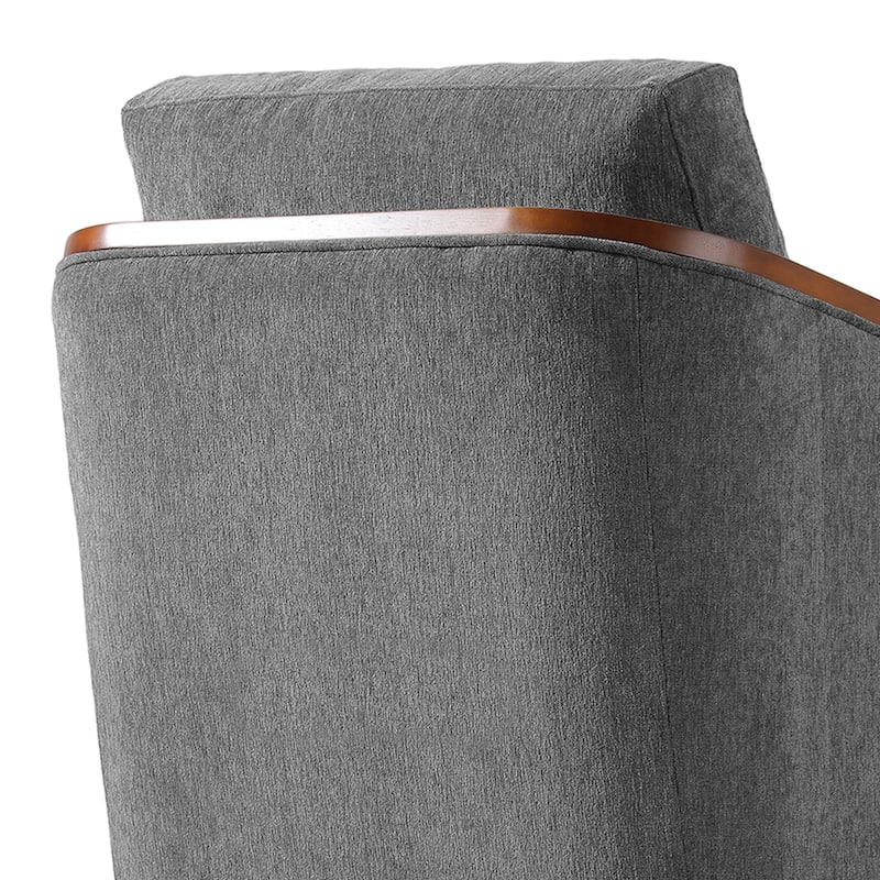 Set of 2 Modern Swivel Accent Barrel Chairs with Wood Arms