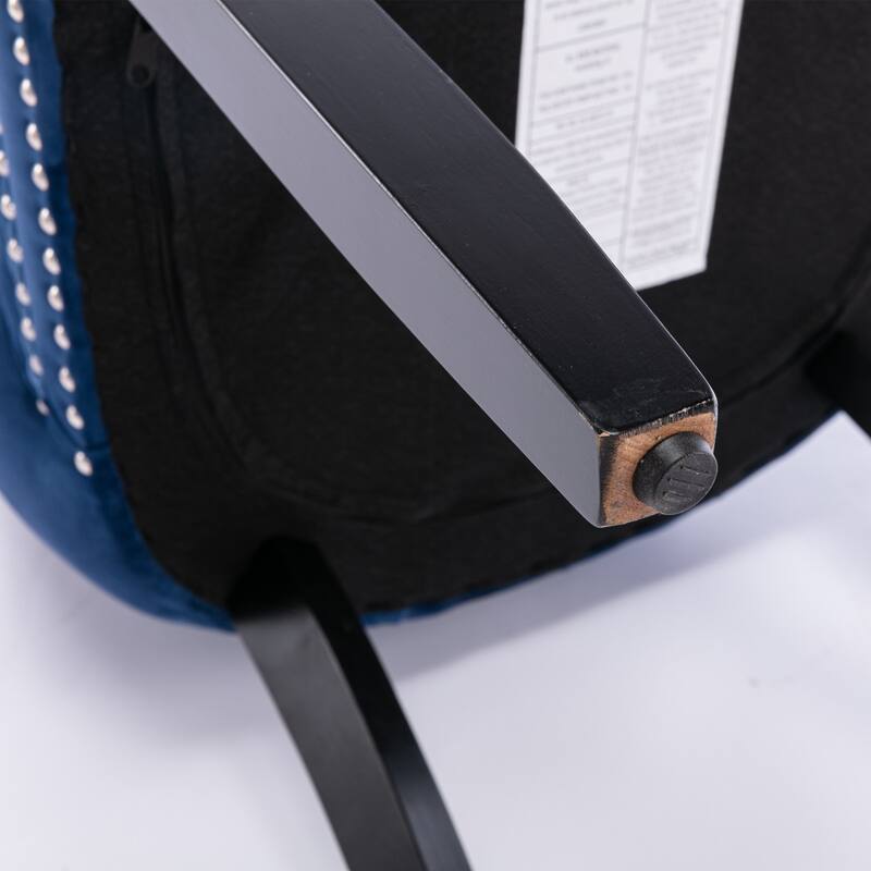 GDF Studio - Upholstered Wing-Back Wood Dining Chair Set with Backstitching Nailhead Trim (Set of 2)