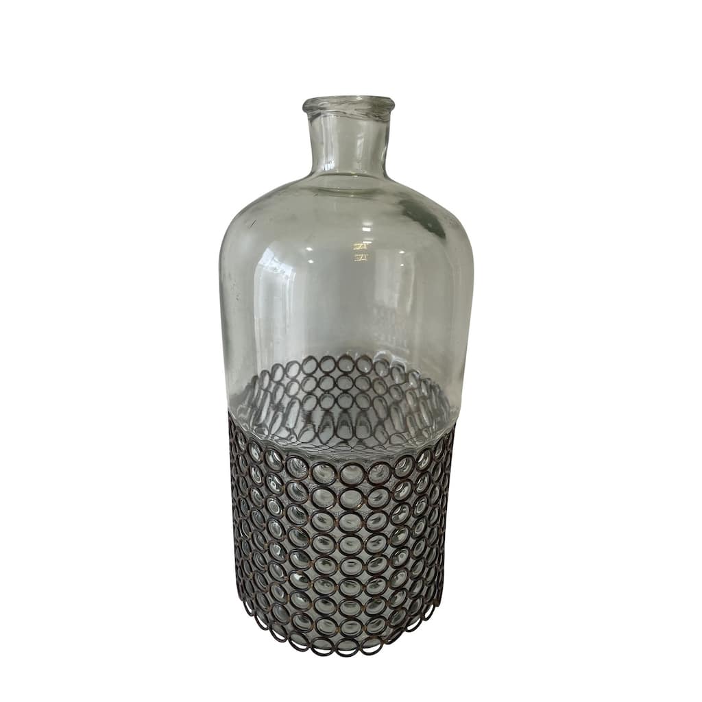 Glass Tabletop Bottle Vase - 15" - Clear