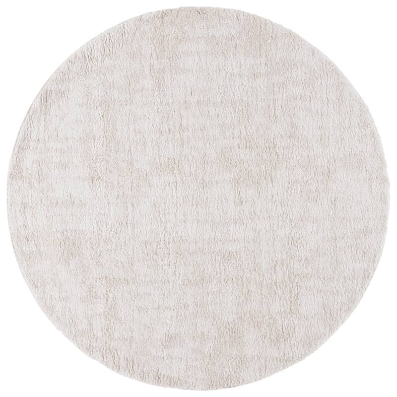 SAFAVIEH Rumi Shag Rennie Shag Rug - 6'7" Round - Ivory/Light Beige