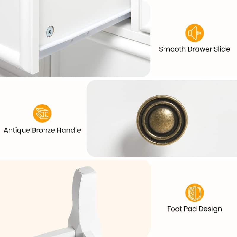 7 Drawer Dresser with Solid Wood Legs