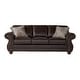 preview thumbnail 2 of 7, Roundhill Furniture Leinster Fabric Upholstered Nailhead Sofa, Loveseat, and Chair Set in Espresso