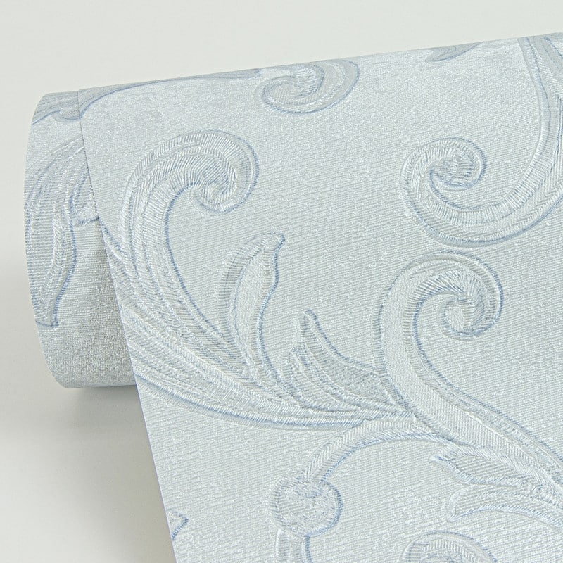 Sirpi Noemi Light Blue Acanthus Wallpaper - 20.5 x 396 x 0.025