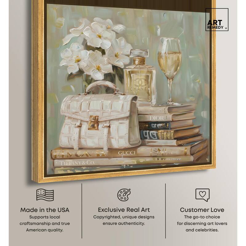 Sage Green Glam Canvas by Art Remedy