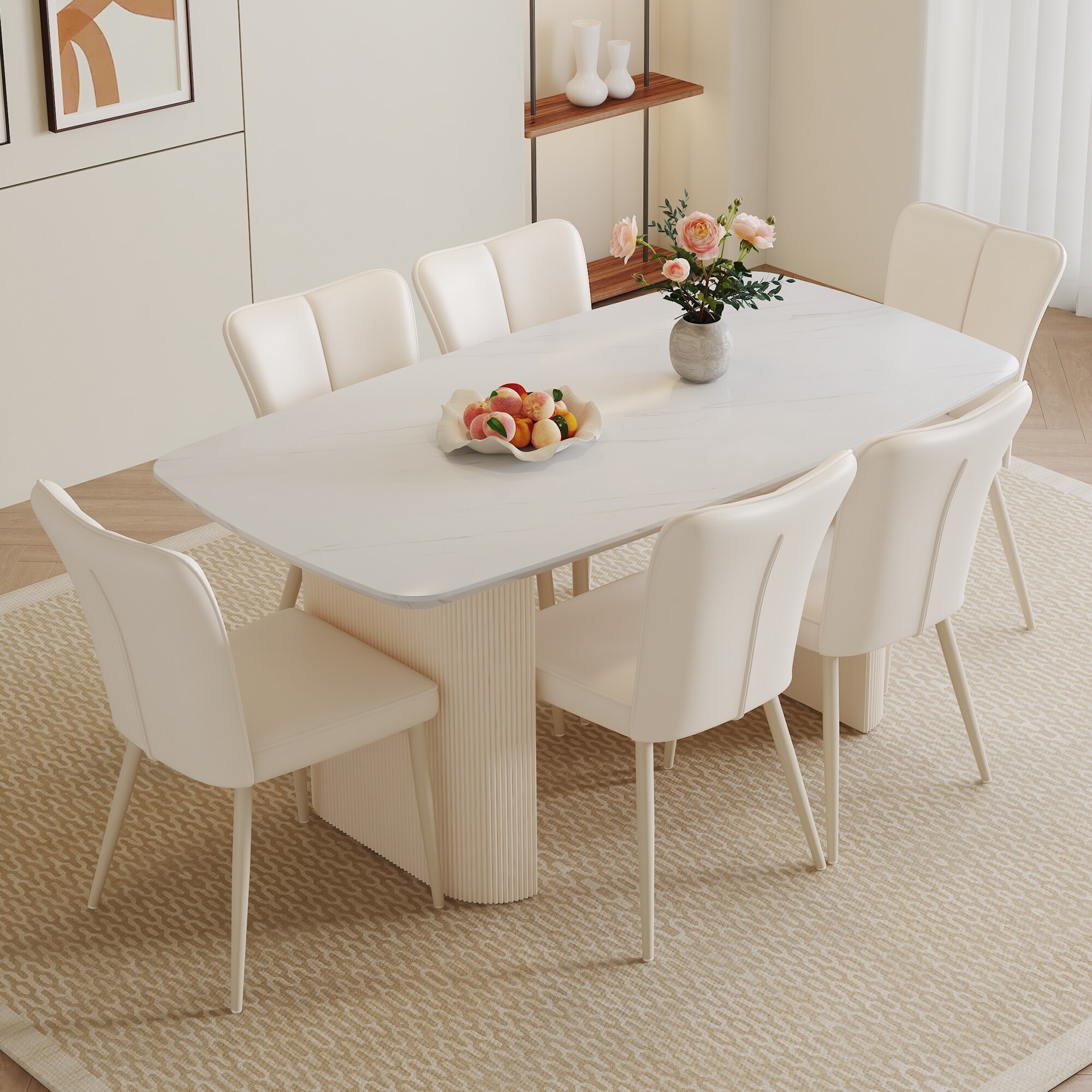 Kitchen Table and Chairs Set for 6 Padded Side Chairs Bed Bath Beyond 42304567