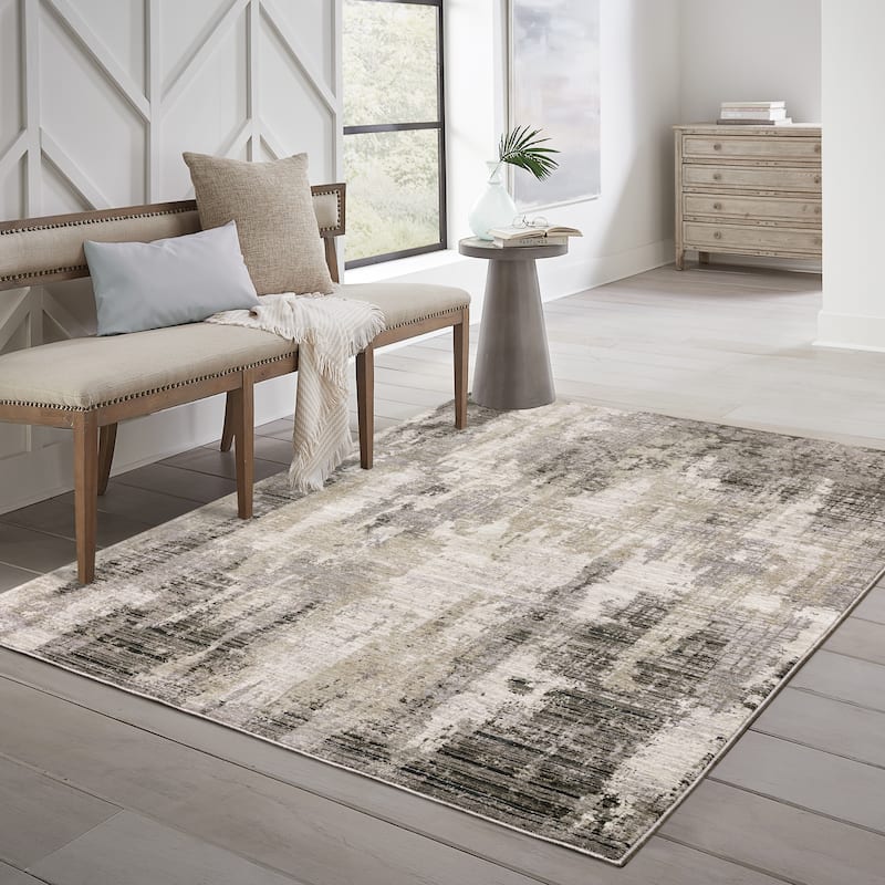Style Haven Nelson Abstract Etchings Grey/ Beige Indoor Area Rug