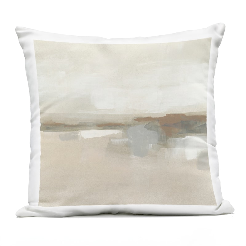Stupell Abstract Neutral Land Printed Outdoor Throw Pillow Design by June Erica Vess - Accent - Polyester - Beige - Single
