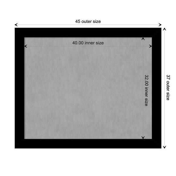 dimension image slide 4 of 17, Amanti Art Basic Black Framed Magnetic Board
