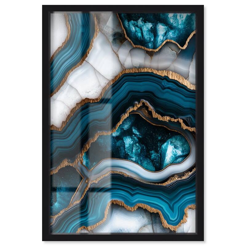 Teal Tectonic III Shadowbox by Art Remedy - Black - 24" x 36"
