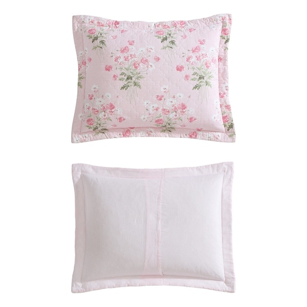 Laura Ashley Veronicas Bouquet 2-Piece 100% Cotton Quilt Set - On