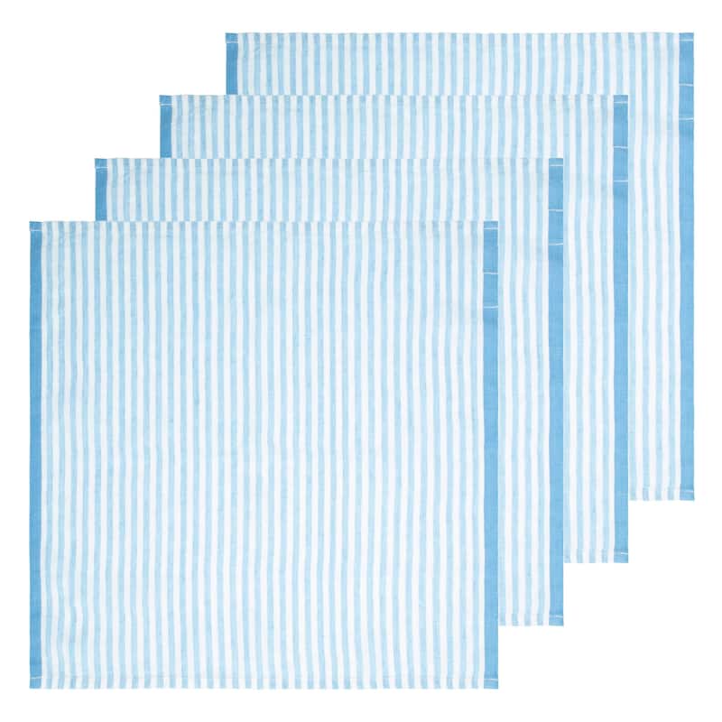 Caravan Ticking Stripe Napkins - Set of 4 - Sky