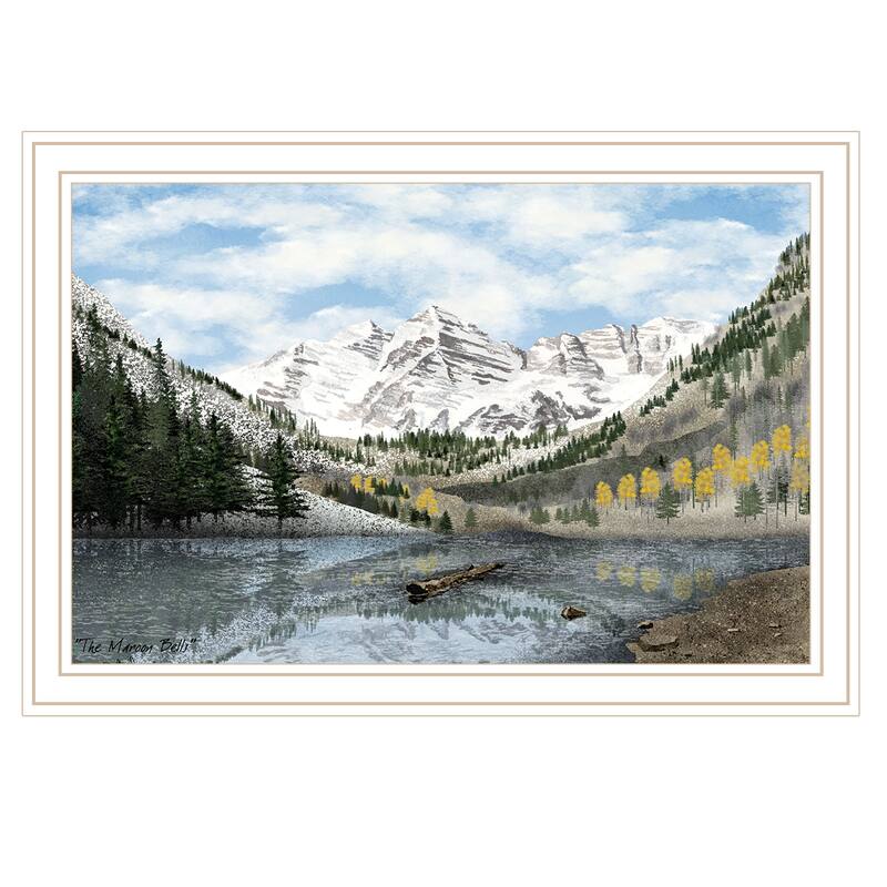 Framed Wall Art - The Maroon Bells, White Frame