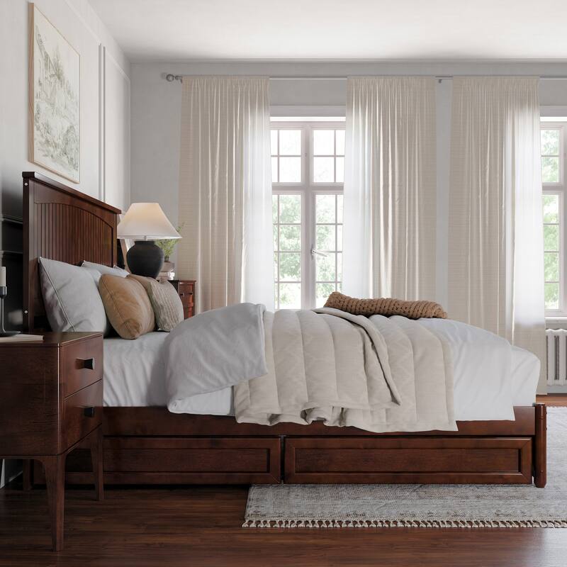 Malta Platform Bed with Panel Footboard and Storage Drawers