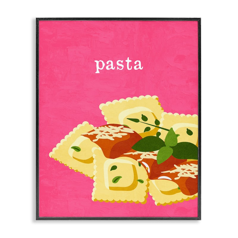 Stupell Ravioli Pasta Dish Framed Giclee Art Design By Kim Allen - 11 x 14 - Black
