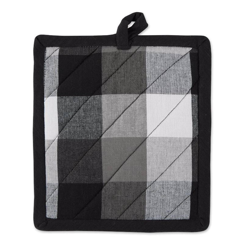 DII Tri Color Check Potholder (Set of 2) - Black