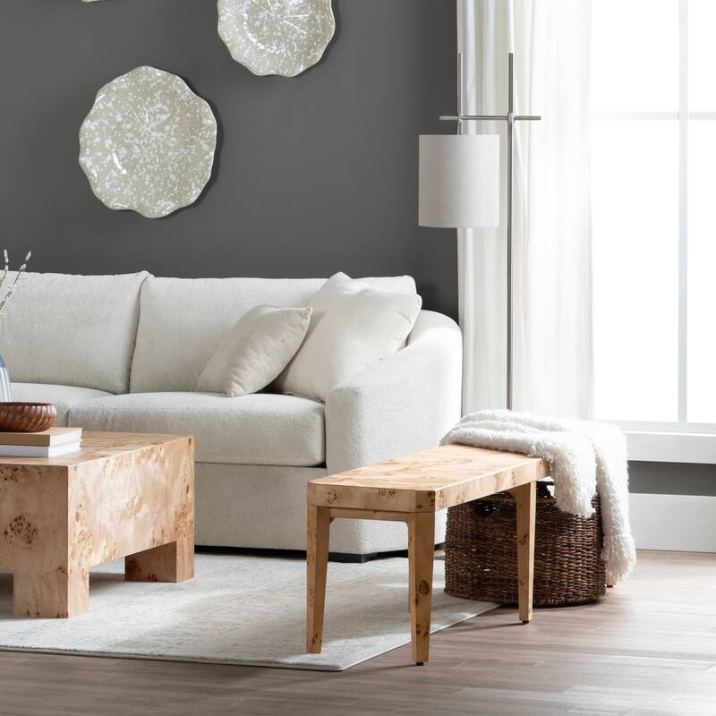 75 in. Brown Accent Bench with Brown Wooden Frame