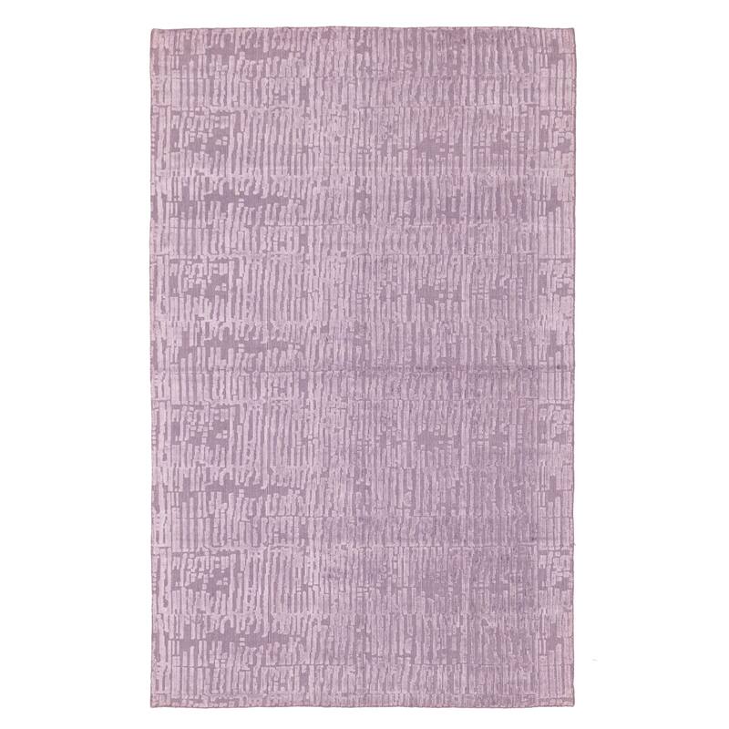 ECARPETGALLERY Hand Loomed Elysian Purple Viscose, Wool Rug - 5'0 x 8'0