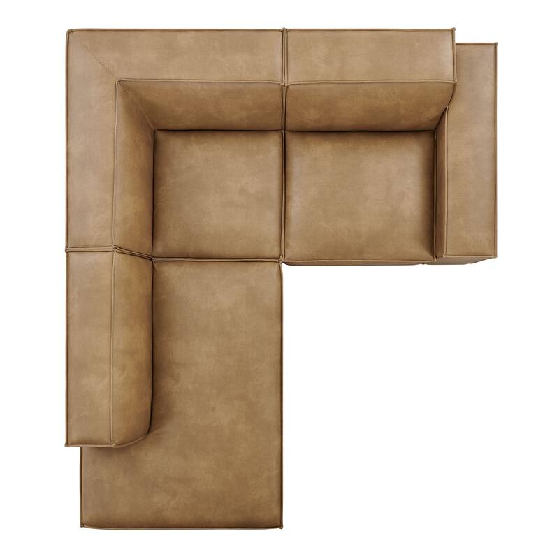 Restore 3-Piece Vegan Leather Modular L-Shaped Sectional Sofa