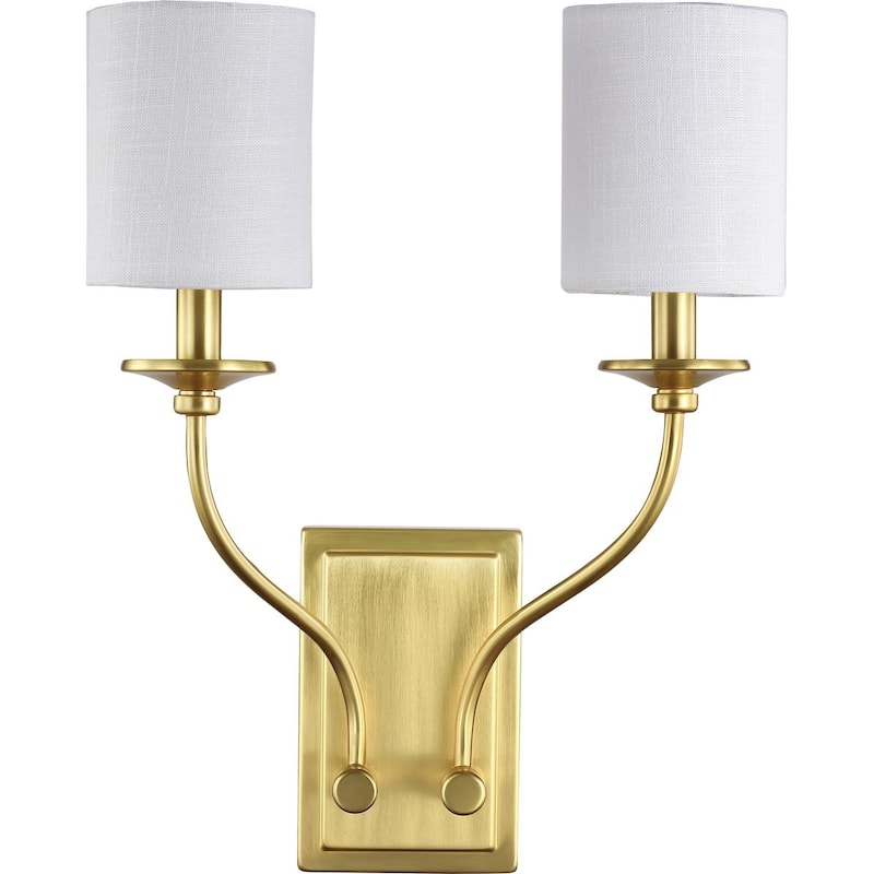 Bonita Collection Satin Brass Two-Light Wall Sconce - 14.170" x 9.060" x 13.780" - 14.170" x 9.060" x 13.780"