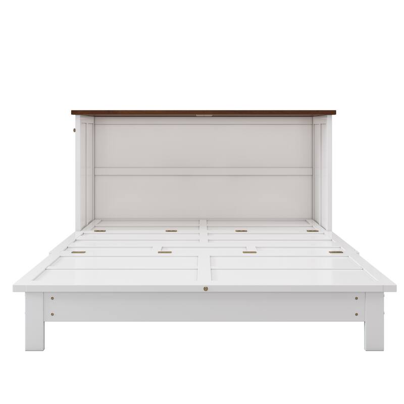 Solid Pine Murphy Bed with Charging Station & Storage Drawer