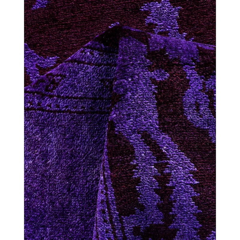 Vibrance, One-of-a-Kind Hand-Knotted Area Rug - Purple, 5' 3" x 7' 7" - 5' 3" x 7' 7"