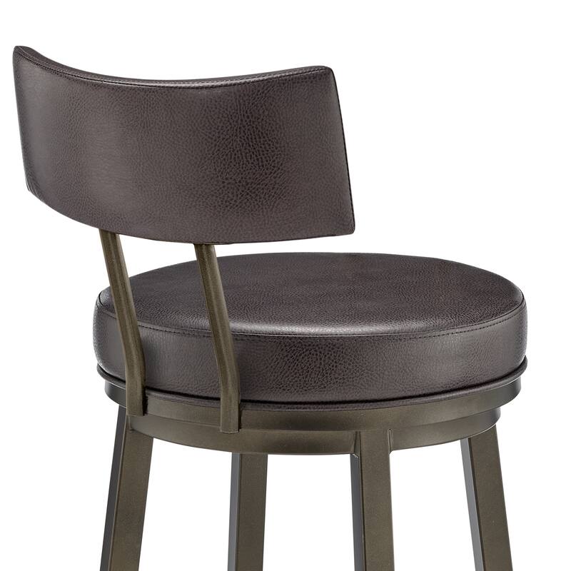 Dalza Faux Leather and Metal 360 Swivel Bar or Counter Stool