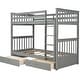 preview thumbnail 10 of 15, Versatility Twin-Over-Twin Bunk Bed Kids Bed with Ladders and Two Storage Drawers,Safety Designed
