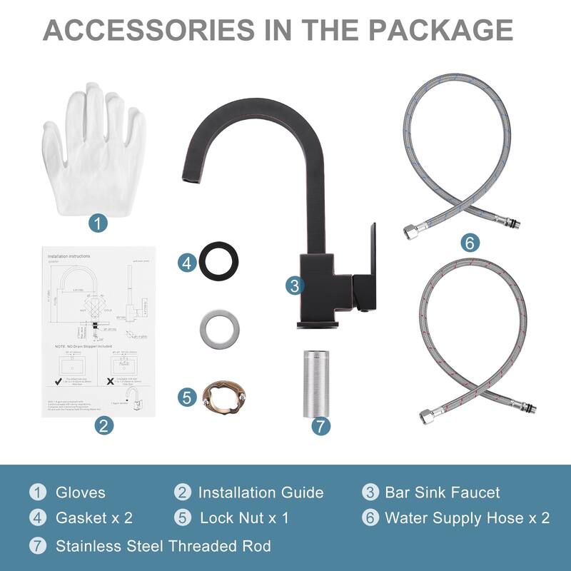 WOWOW Single-Handle Bar Faucet with Swivel Spout