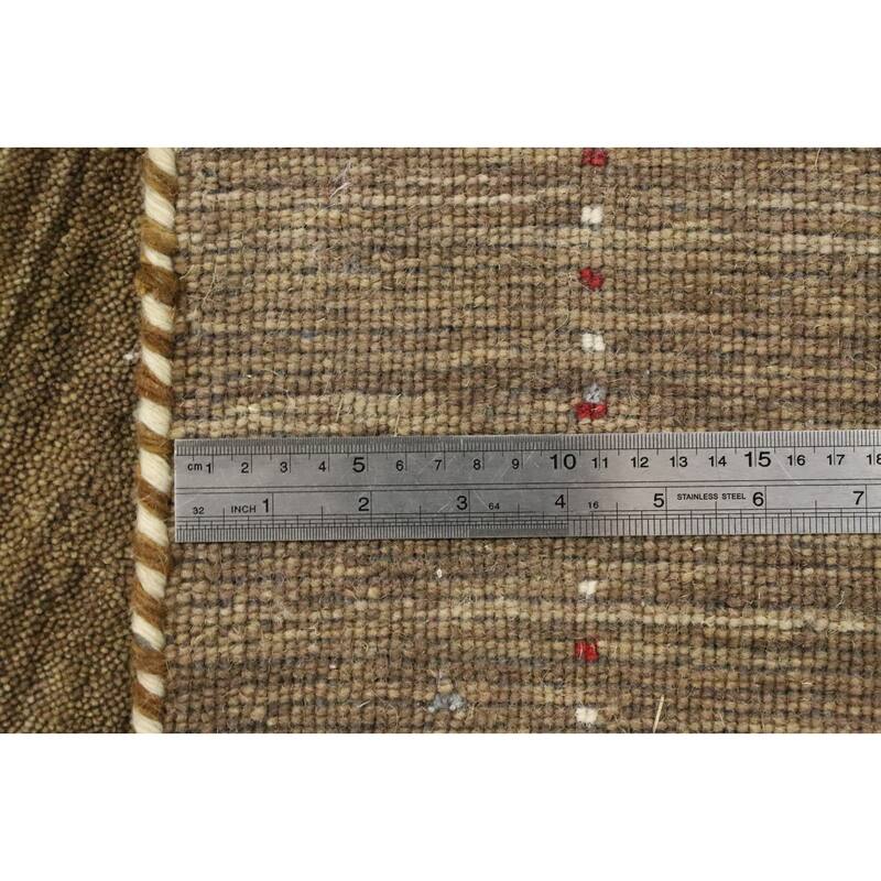 Hand Knotted Oriental 100% Wool Carpet Tribal Animal Pictorial Brown Gabbeh Area Rug - 6' 0'' X 4' 4''